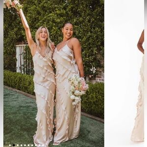 Show Me Your Mumu Champagne Romance Ruffle Dress